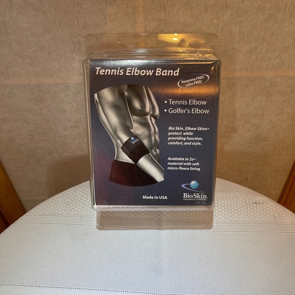 Bio Skin Tennis Elbow Brace Strap Tendonitis Golfers Band Golf Pain Relief - Picture 1 of 4